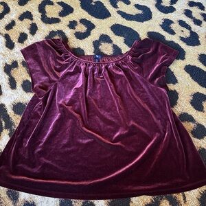 GAP burgundy velvet top